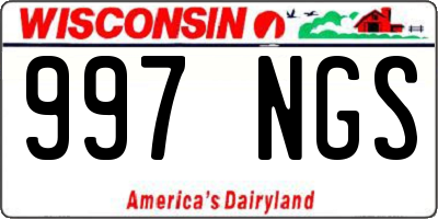 WI license plate 997NGS