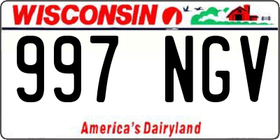 WI license plate 997NGV