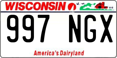 WI license plate 997NGX