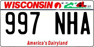 WI license plate 997NHA
