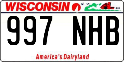 WI license plate 997NHB