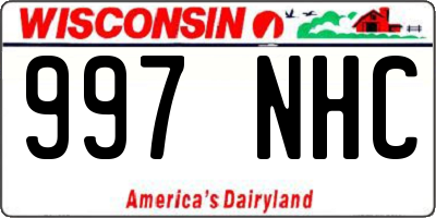 WI license plate 997NHC
