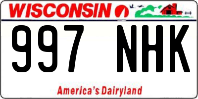 WI license plate 997NHK