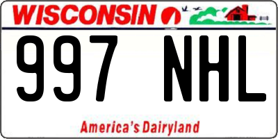 WI license plate 997NHL