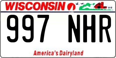 WI license plate 997NHR