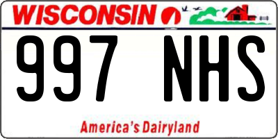 WI license plate 997NHS