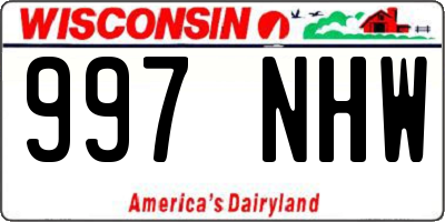 WI license plate 997NHW
