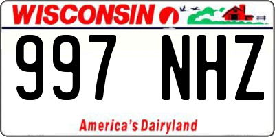 WI license plate 997NHZ