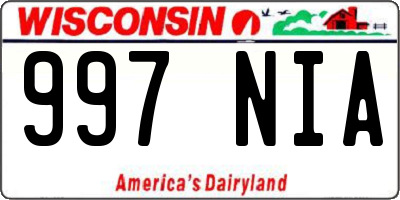 WI license plate 997NIA