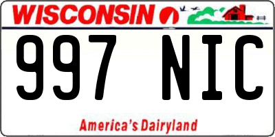 WI license plate 997NIC