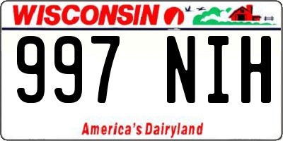 WI license plate 997NIH