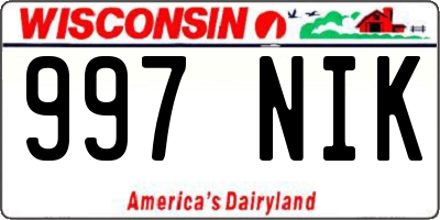 WI license plate 997NIK