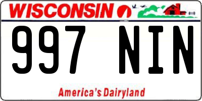 WI license plate 997NIN