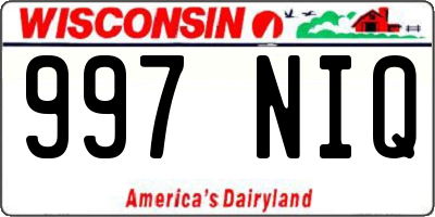 WI license plate 997NIQ