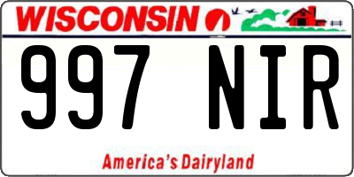 WI license plate 997NIR