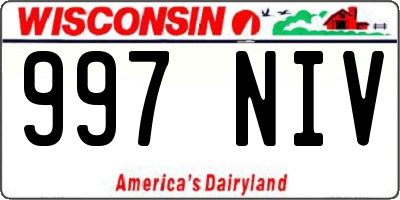 WI license plate 997NIV