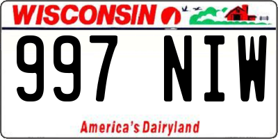 WI license plate 997NIW