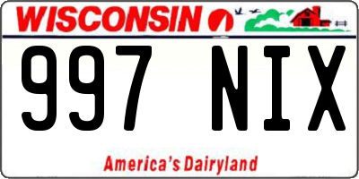 WI license plate 997NIX
