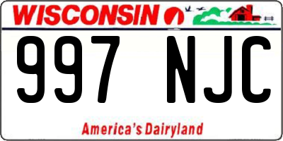 WI license plate 997NJC