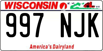 WI license plate 997NJK