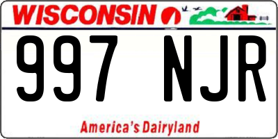 WI license plate 997NJR