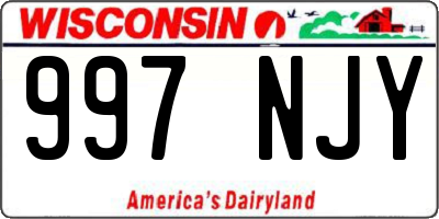WI license plate 997NJY