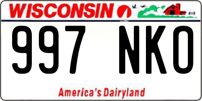 WI license plate 997NKO