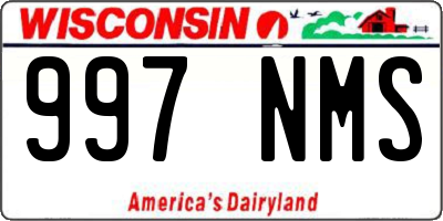 WI license plate 997NMS