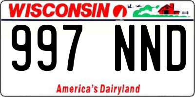 WI license plate 997NND