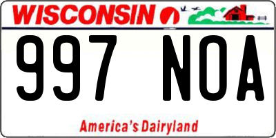 WI license plate 997NOA