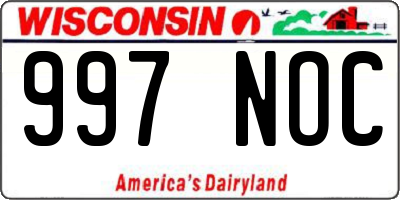 WI license plate 997NOC