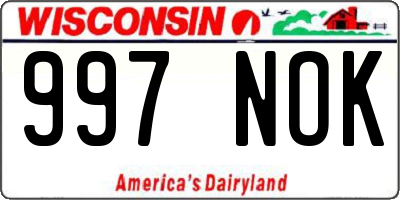 WI license plate 997NOK