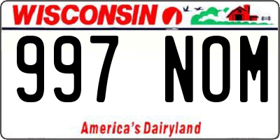 WI license plate 997NOM