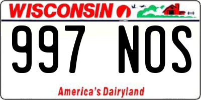 WI license plate 997NOS