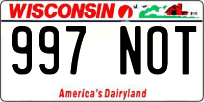 WI license plate 997NOT