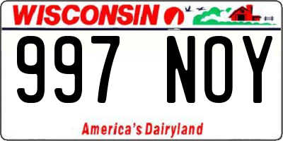 WI license plate 997NOY