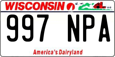 WI license plate 997NPA