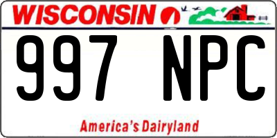 WI license plate 997NPC