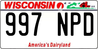 WI license plate 997NPD