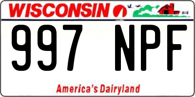 WI license plate 997NPF
