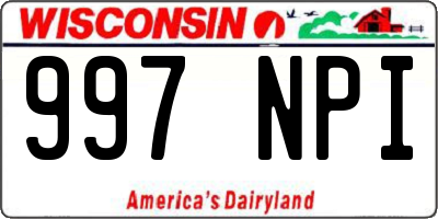 WI license plate 997NPI