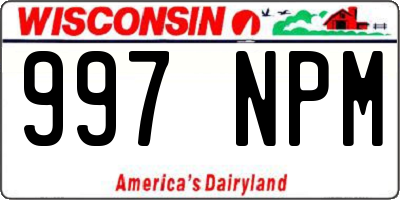 WI license plate 997NPM