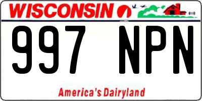 WI license plate 997NPN