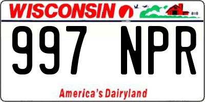 WI license plate 997NPR
