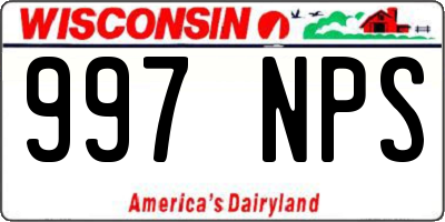 WI license plate 997NPS