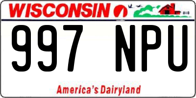 WI license plate 997NPU