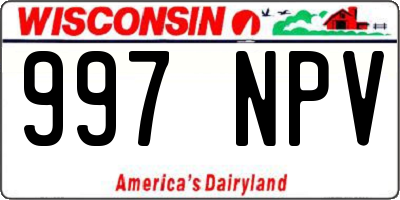 WI license plate 997NPV