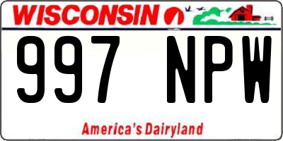 WI license plate 997NPW
