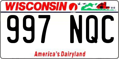 WI license plate 997NQC