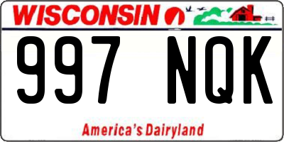 WI license plate 997NQK